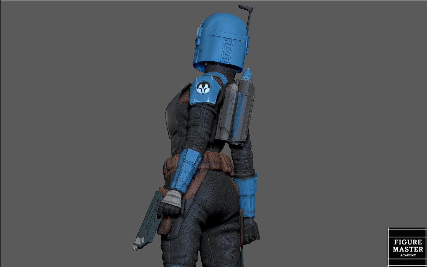 BO KATAN MANDALORIAN DISNEY STATUE 3D PRINT 3D print model_28