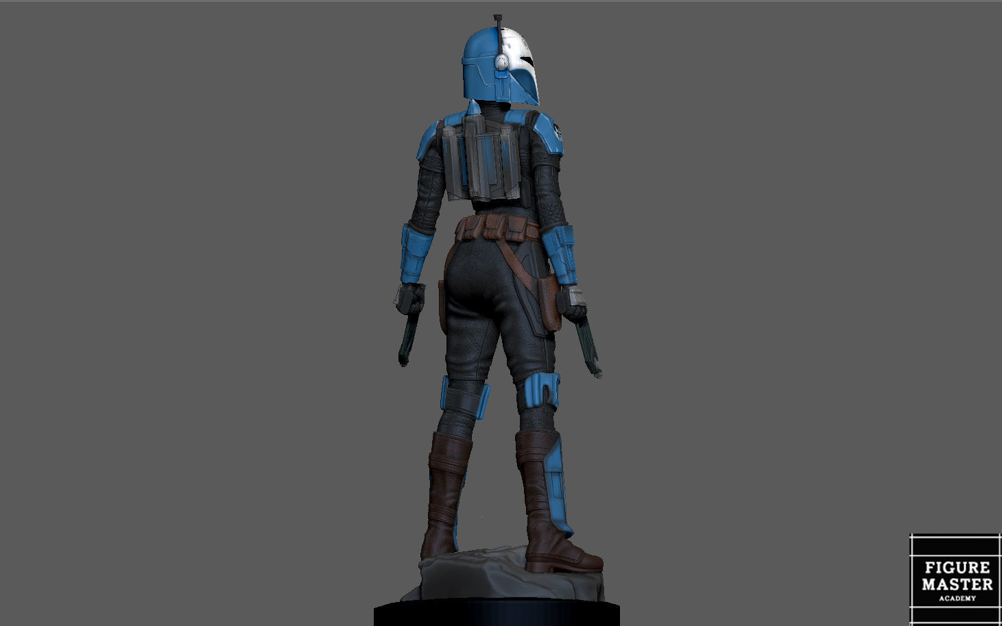 BO KATAN MANDALORIAN DISNEY STATUE 3D PRINT 3D print model_9