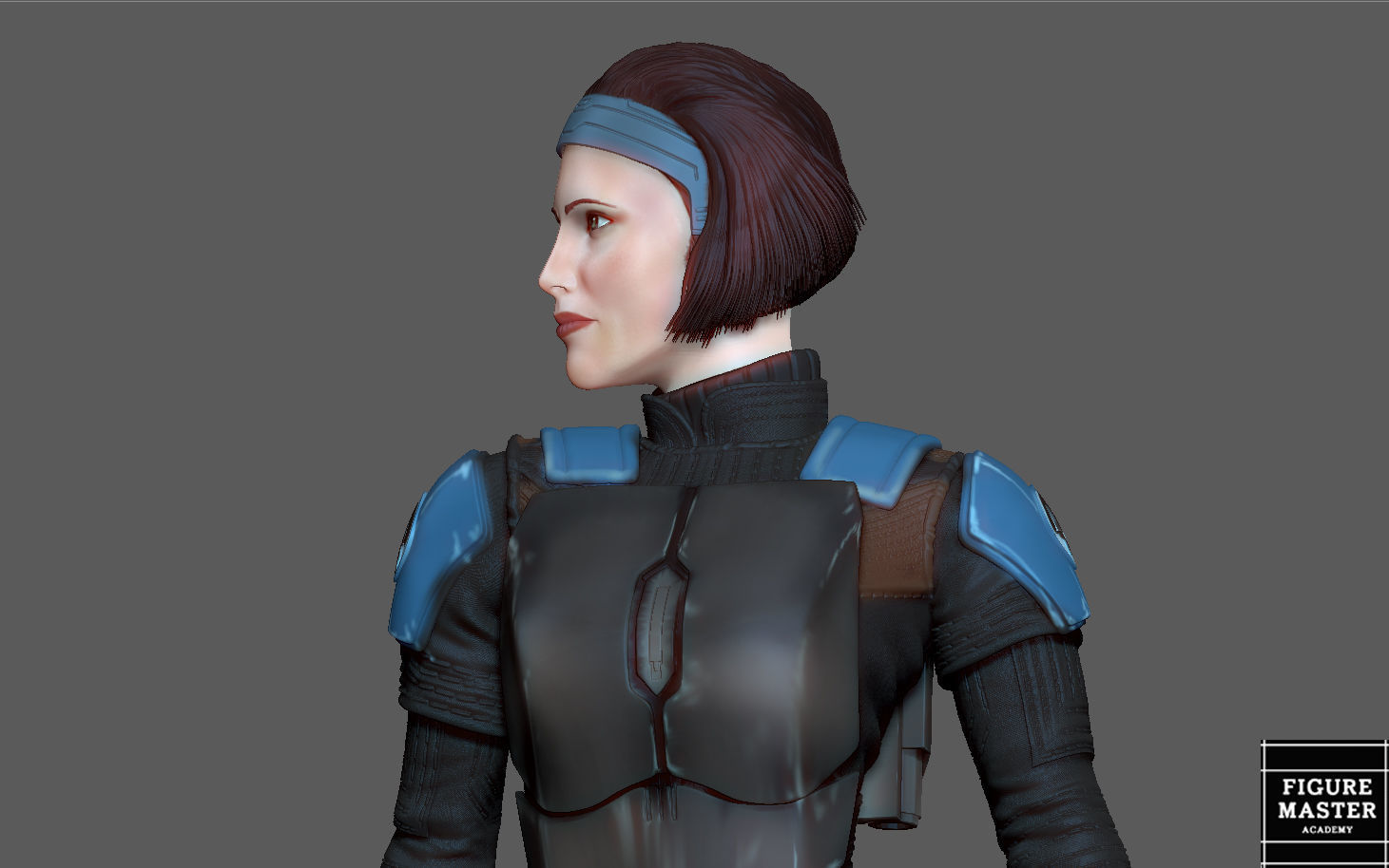 BO KATAN MANDALORIAN DISNEY STATUE 3D PRINT 3D print model_11