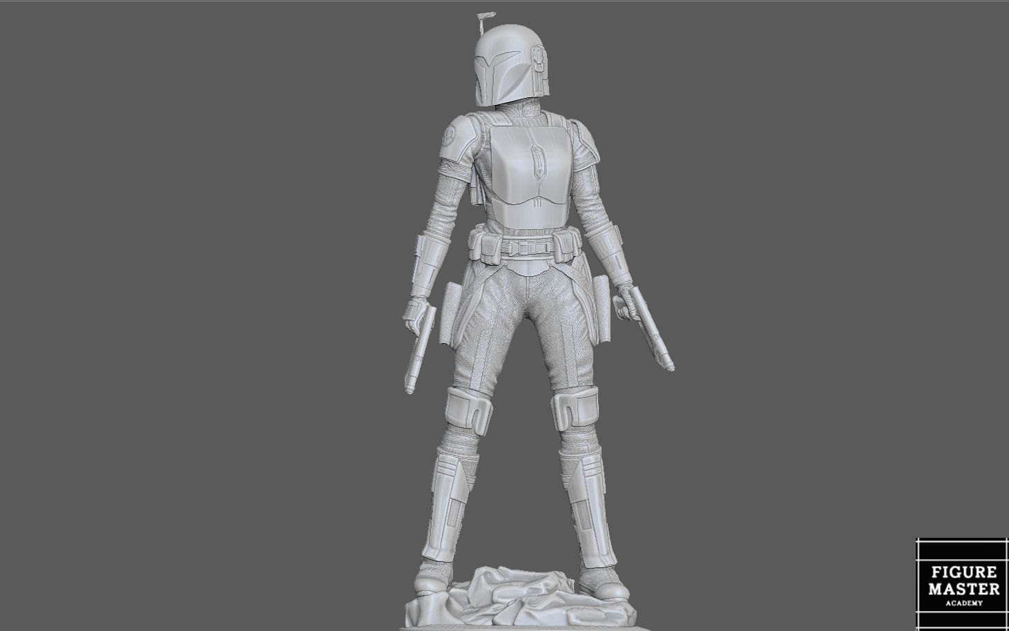 BO KATAN MANDALORIAN DISNEY STATUE 3D PRINT 3D print model_34