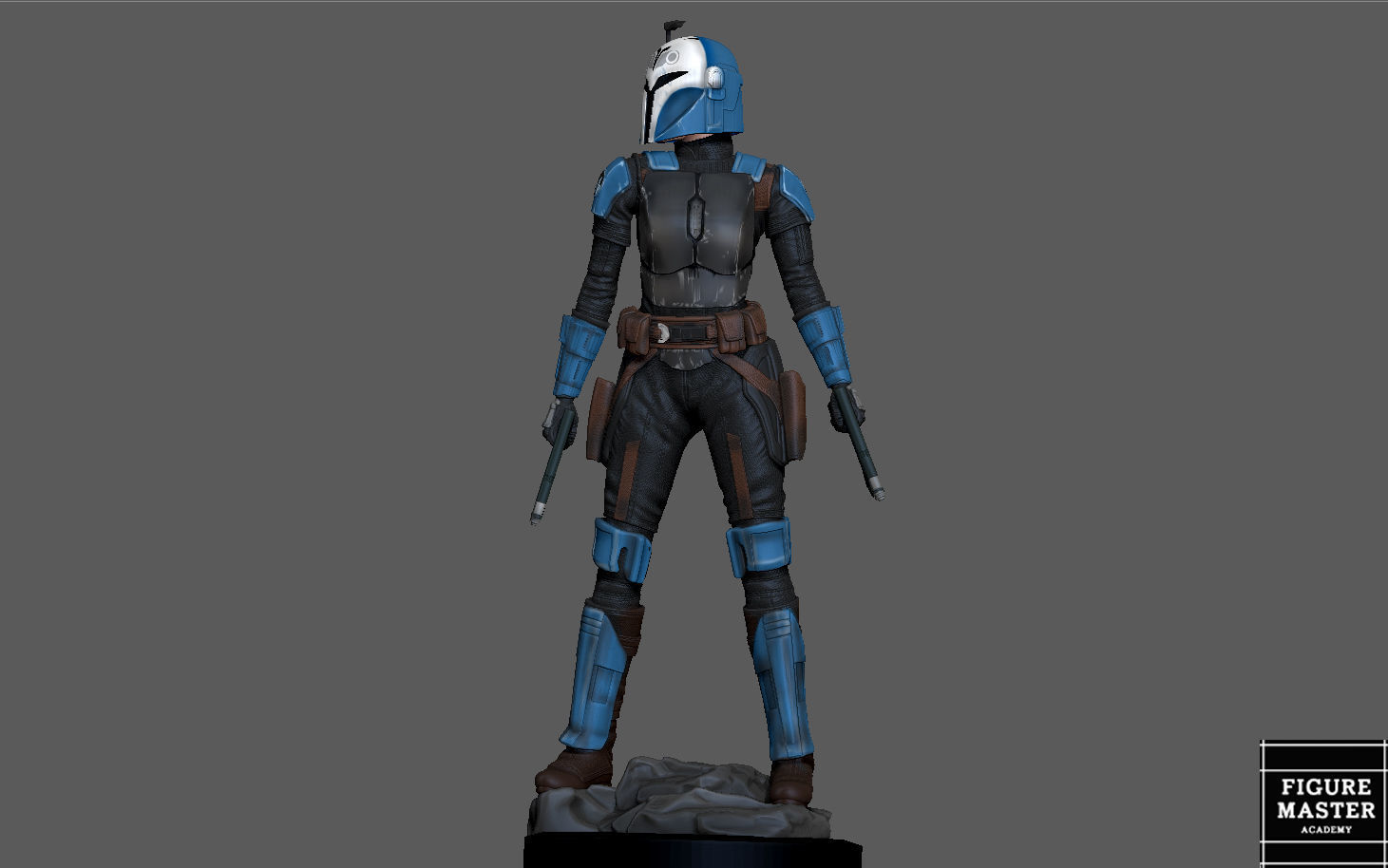 BO KATAN MANDALORIAN DISNEY STATUE 3D PRINT 3D print model_17