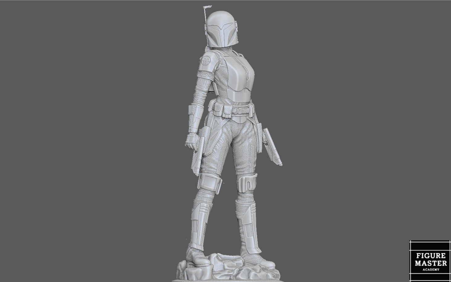 BO KATAN MANDALORIAN DISNEY STATUE 3D PRINT 3D print model_32