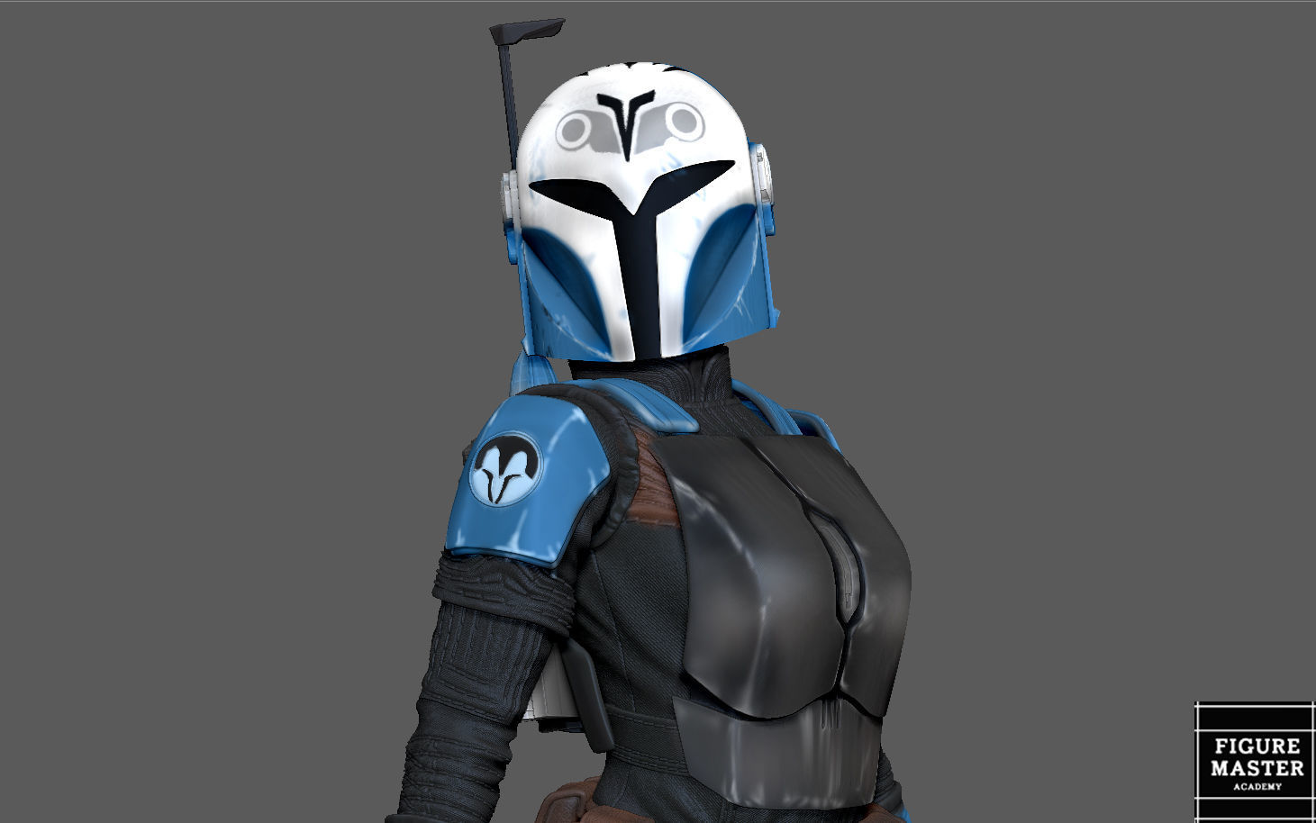 BO KATAN MANDALORIAN DISNEY STATUE 3D PRINT 3D print model_1