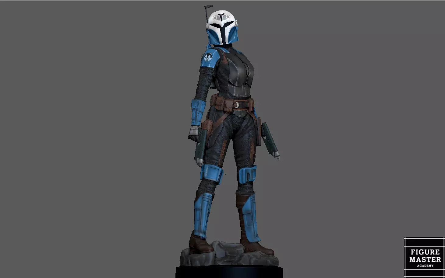 BO KATAN MANDALORIAN DISNEY STATUE 3D PRINT 3D print model_0