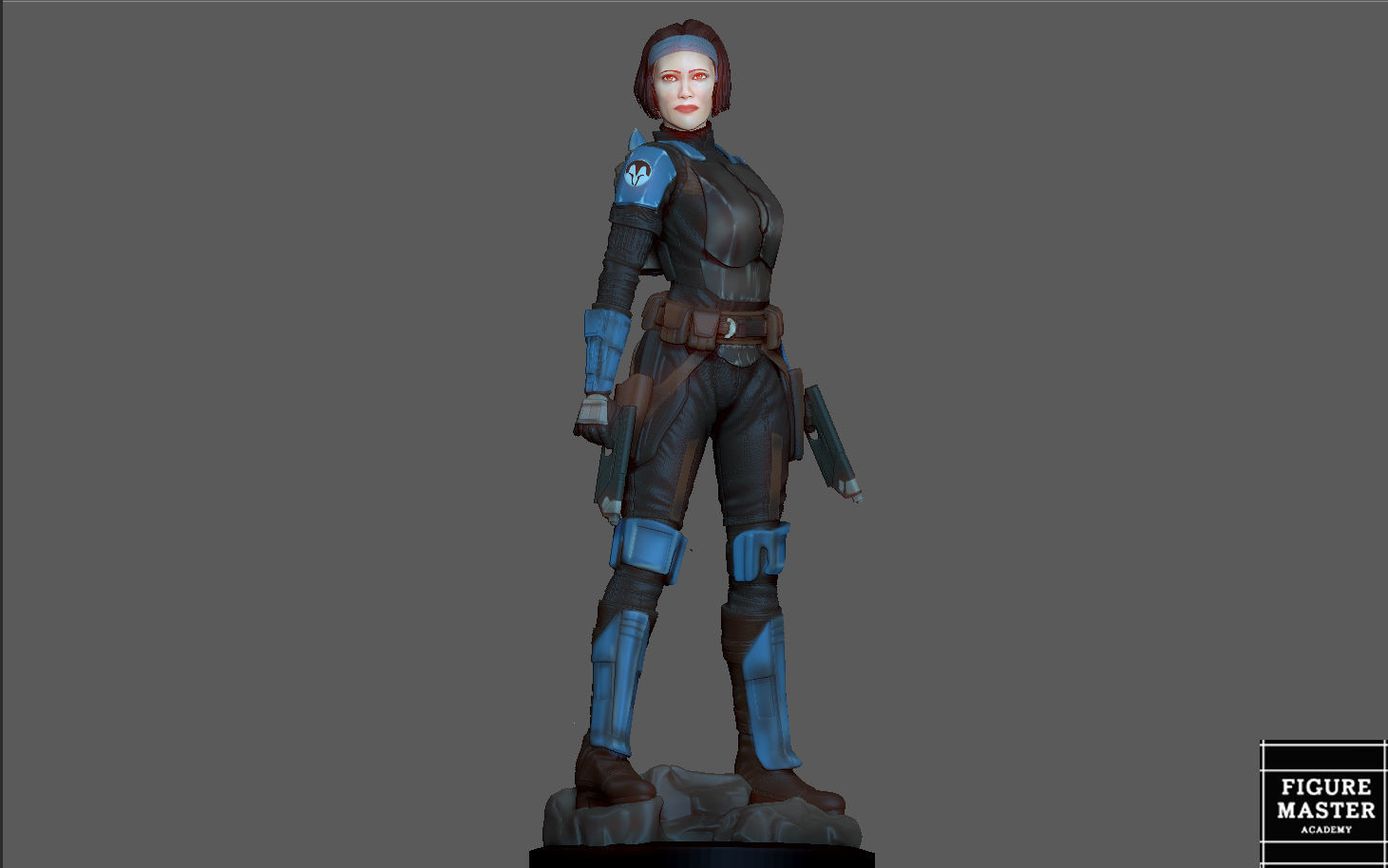 BO KATAN MANDALORIAN DISNEY STATUE 3D PRINT 3D print model_4