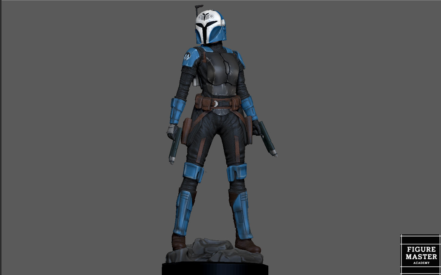BO KATAN MANDALORIAN DISNEY STATUE 3D PRINT 3D print model_5