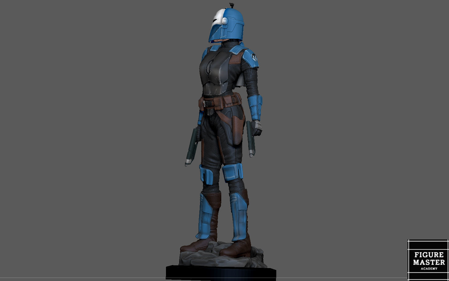 BO KATAN MANDALORIAN DISNEY STATUE 3D PRINT 3D print model_6