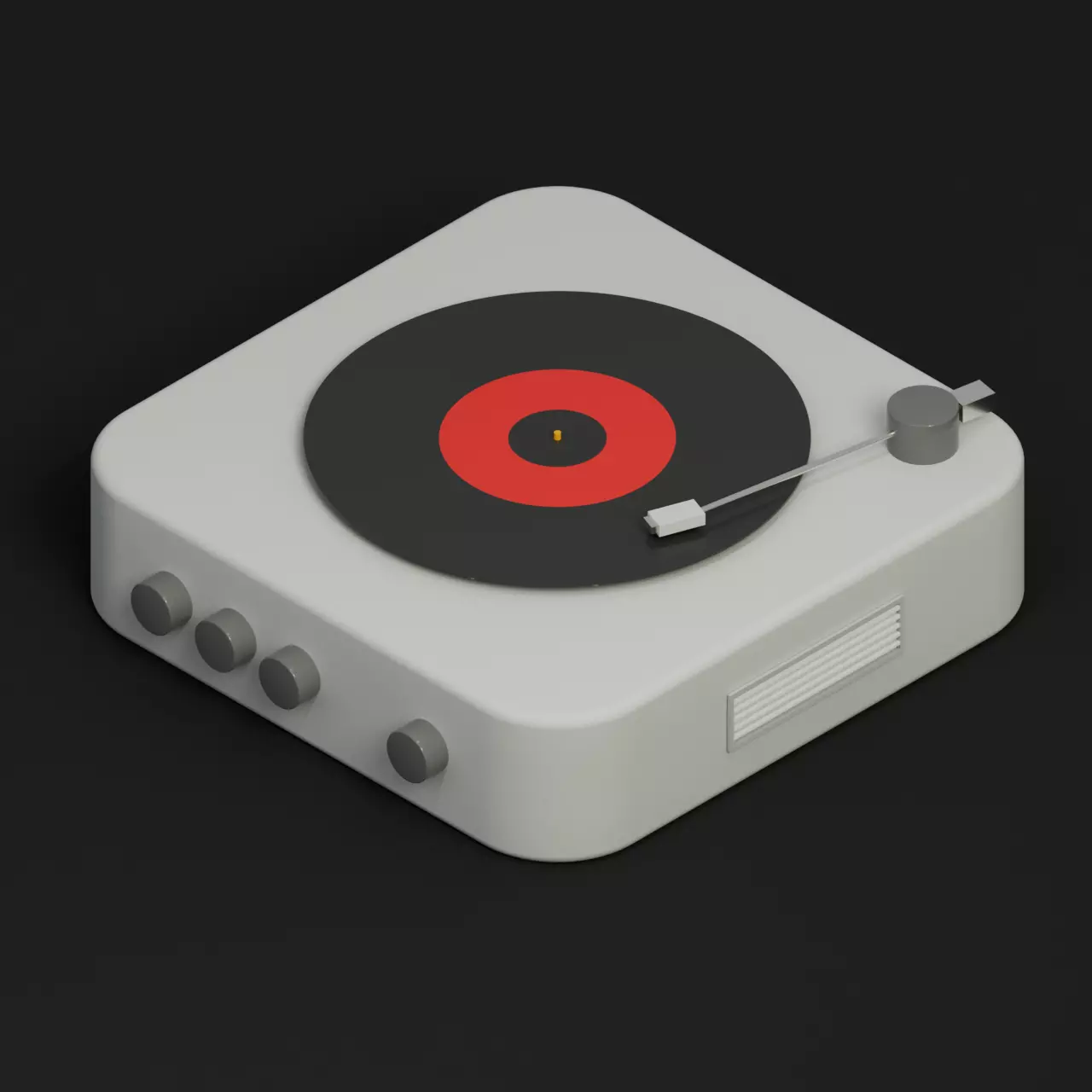 Turntable Low-poly 3D model_0