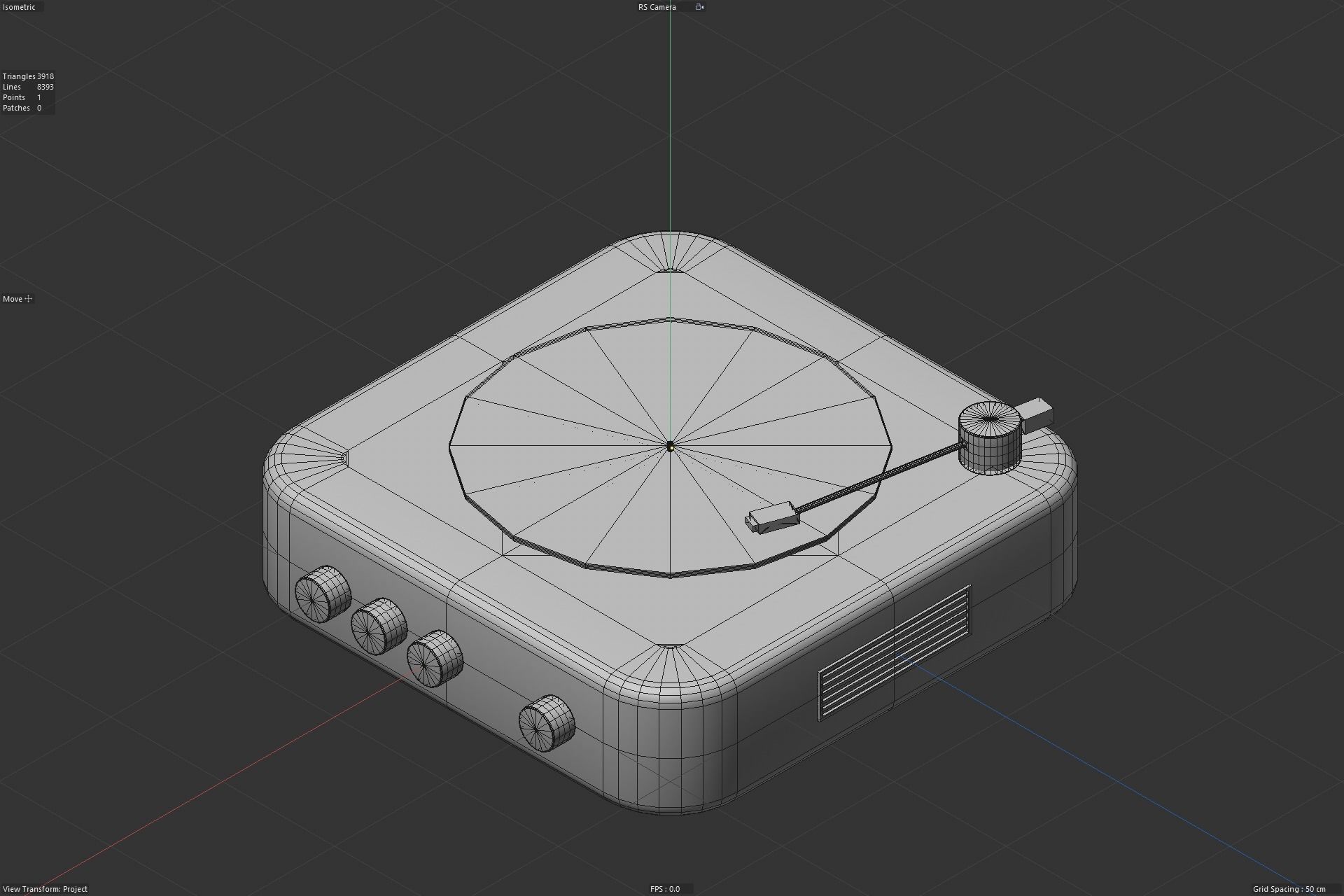 Turntable Low-poly 3D model_1