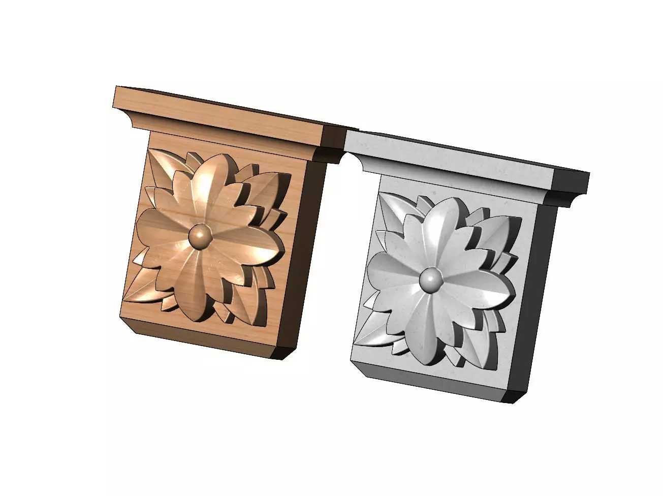 Neoclassical decorative flower corbel and bracket 3D print model