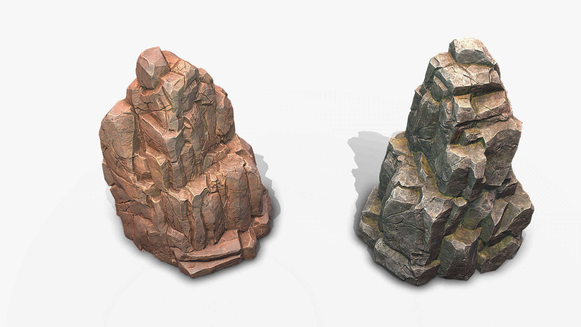 Sharp Rock 2 two texture Low-poly 3D model_9