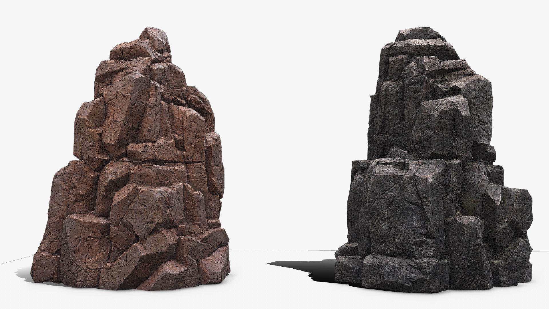 Sharp Rock 2 two texture Low-poly 3D model_2