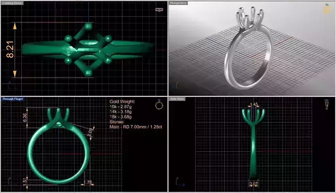 Solitaire diamond ring  STL-3DM-12 renders-on hand render