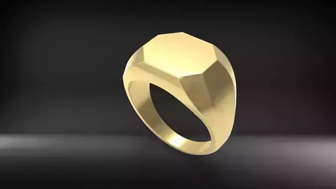 Men signet ring 3d Model 