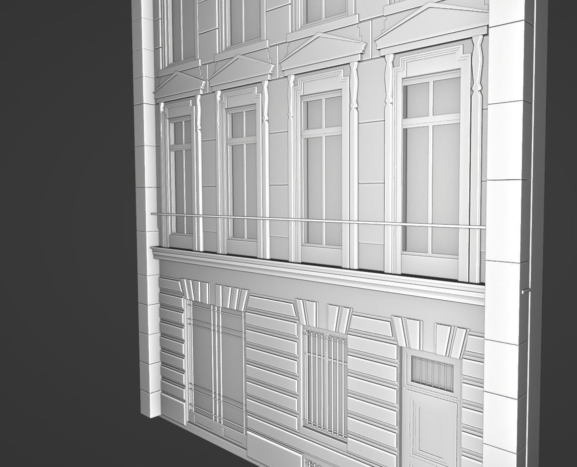 Haussmann facade Free 3D model_3