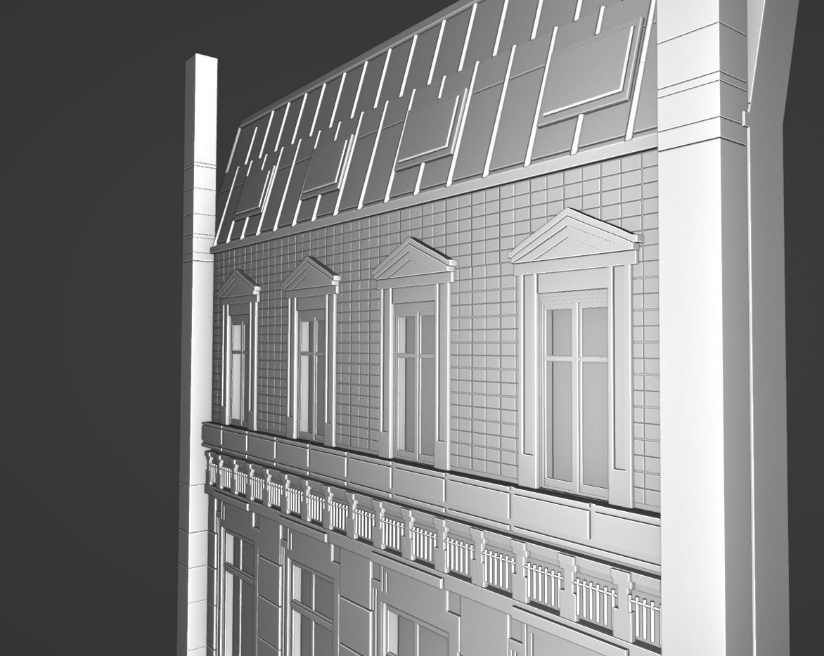 Haussmann facade Free 3D model_4