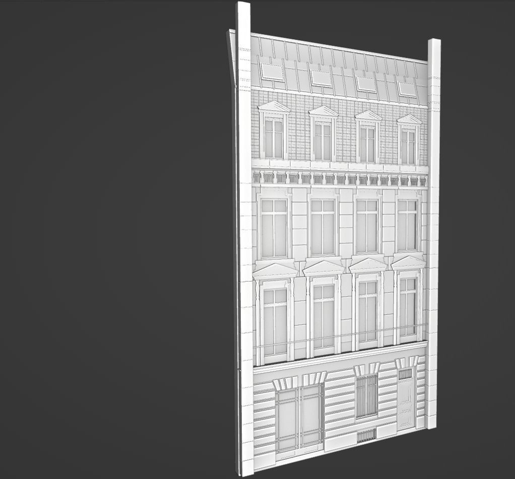 Haussmann facade Free 3D model_2