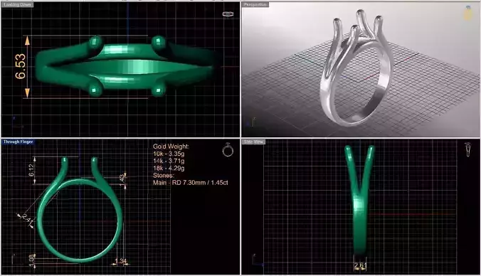 Solitaire diamond ring  STL-3DM-12 renders-on hand render