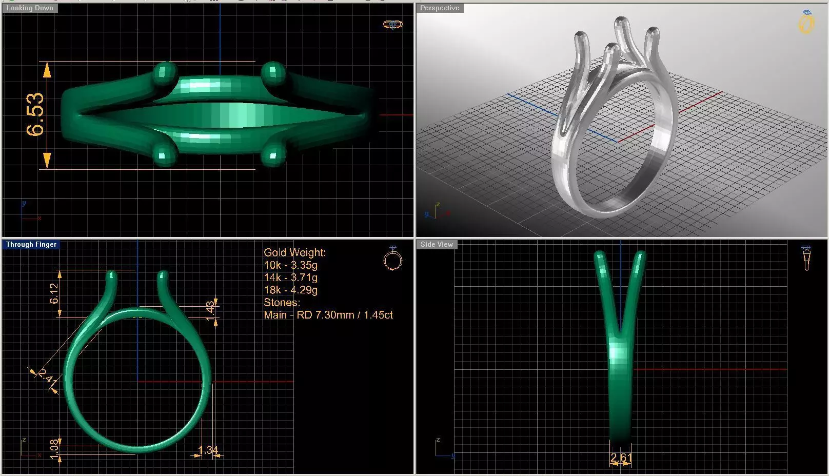 Solitaire diamond ring STL-3DM-12 renders-on hand render 3D print model_0