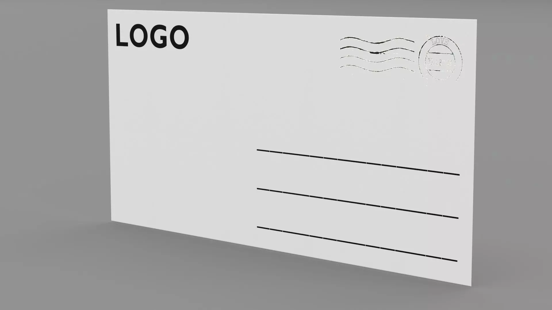 Mail envelope Low-poly 3D model