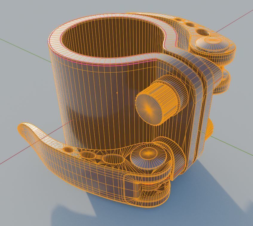 E-Scooter Quick Release Clamp with Procedural PBR Material 3D model_5
