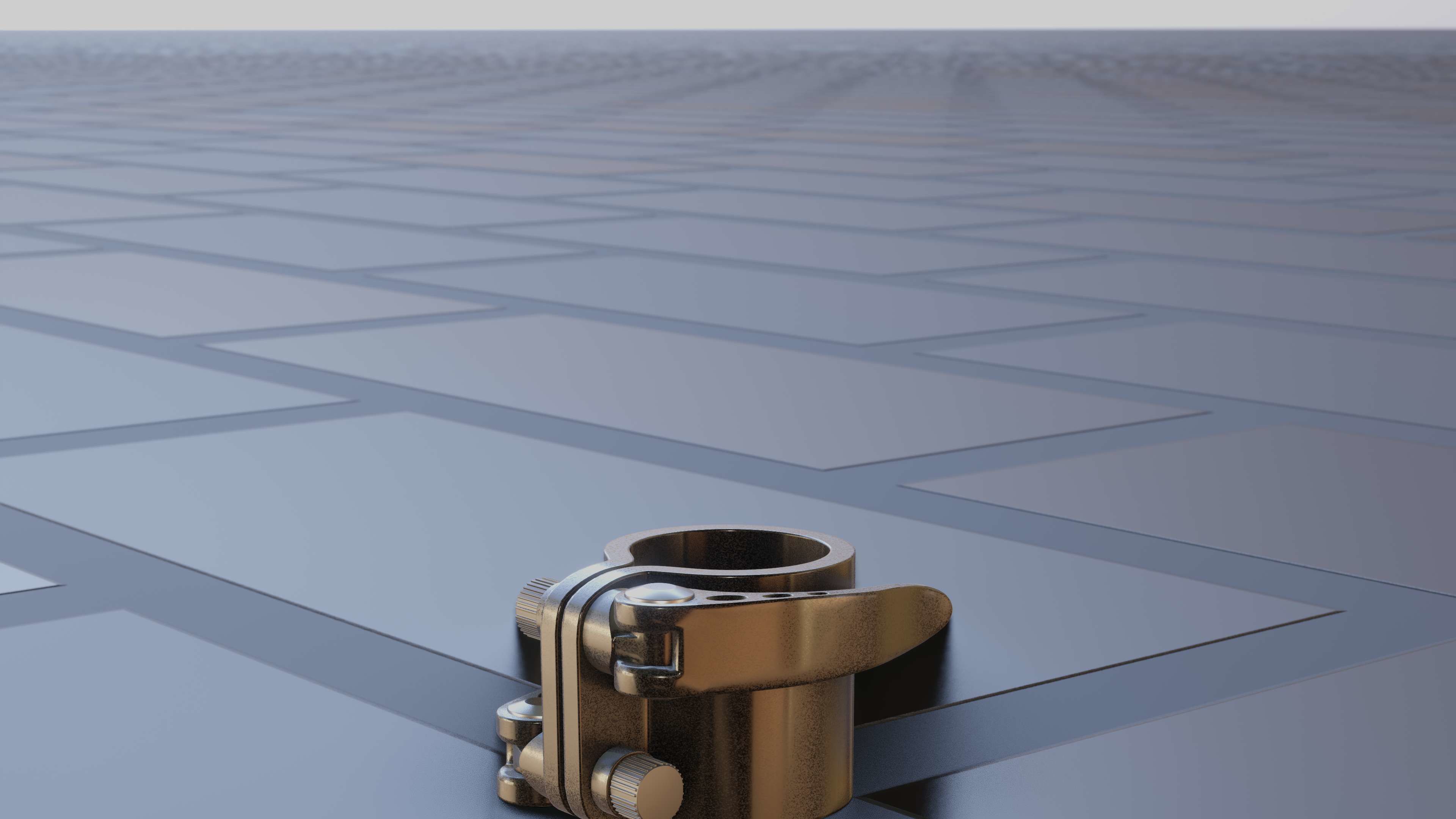 E-Scooter Quick Release Clamp with Procedural PBR Material 3D model_38