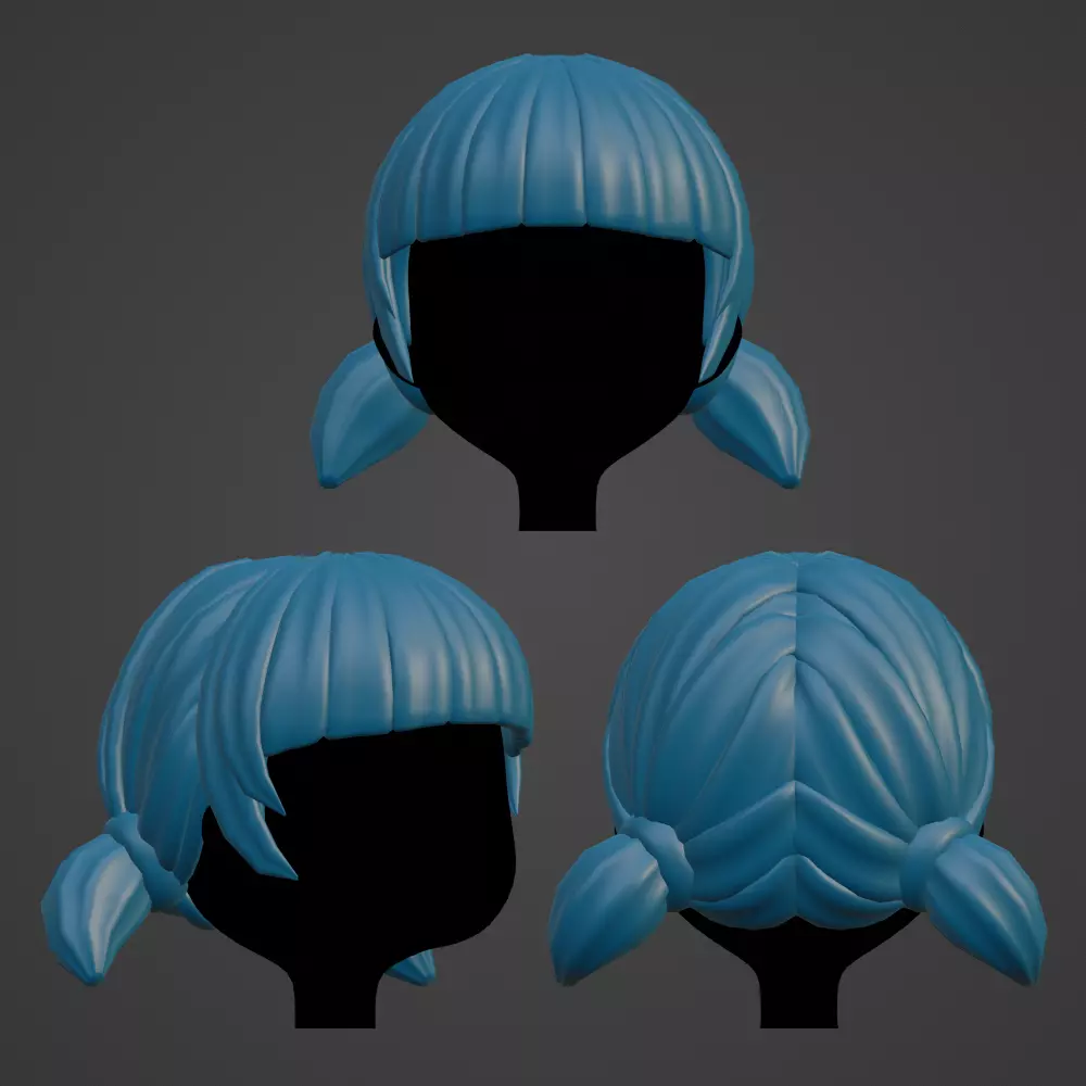 Hair style female 05 3D model_0