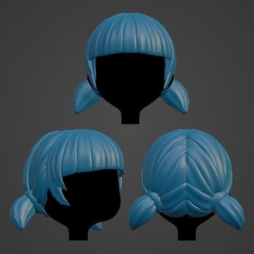 Hair style female 05 3D model