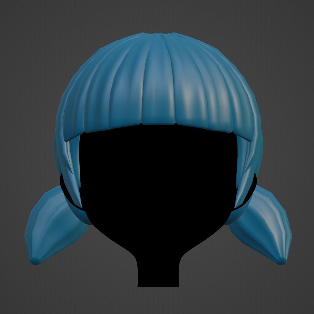 Hair style female 05 3D model_1