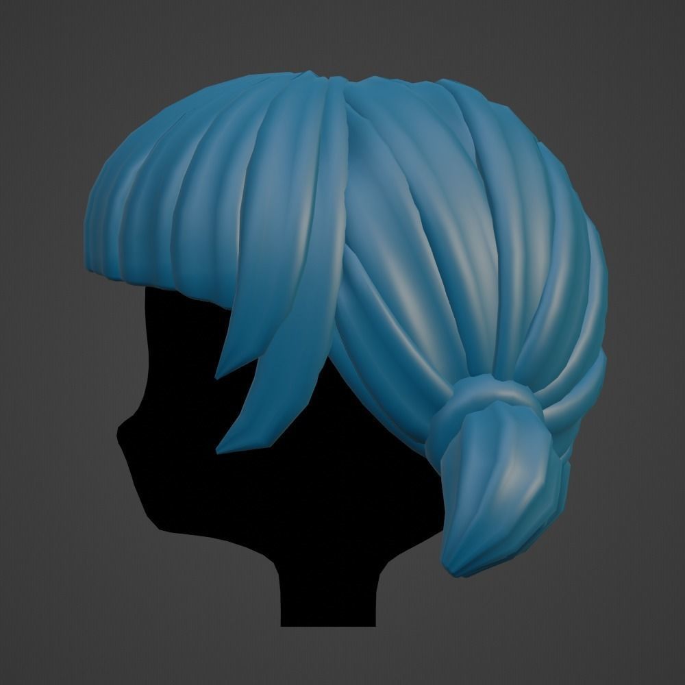 Hair style female 05 3D model_7