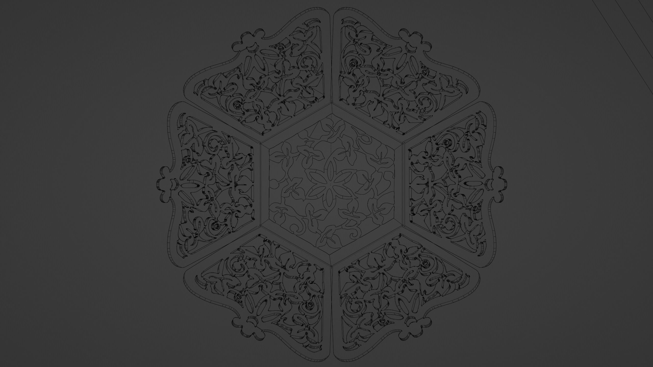 Centro Tavola in Traforo 3D model_5