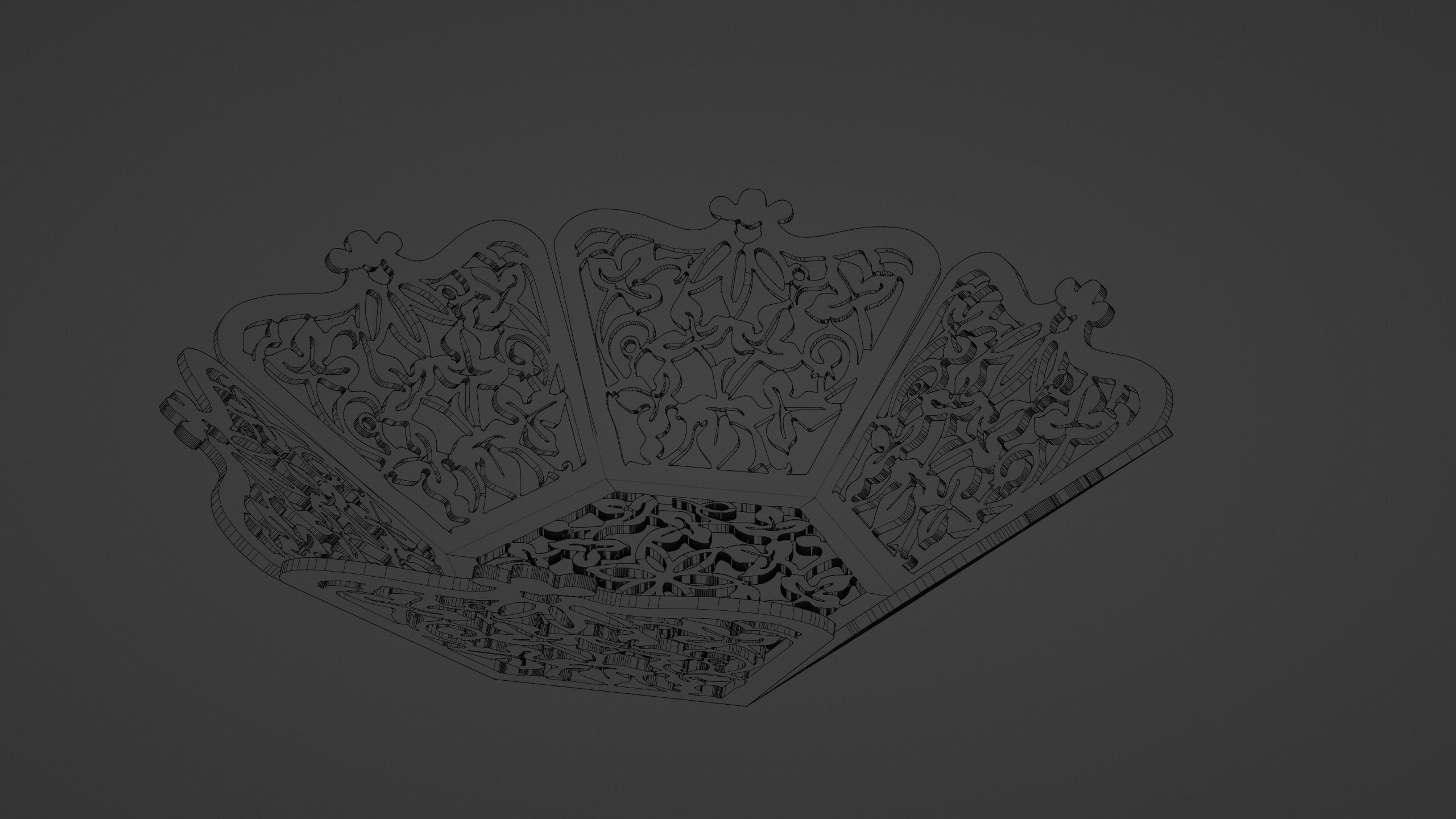 Centro Tavola in Traforo 3D model_8