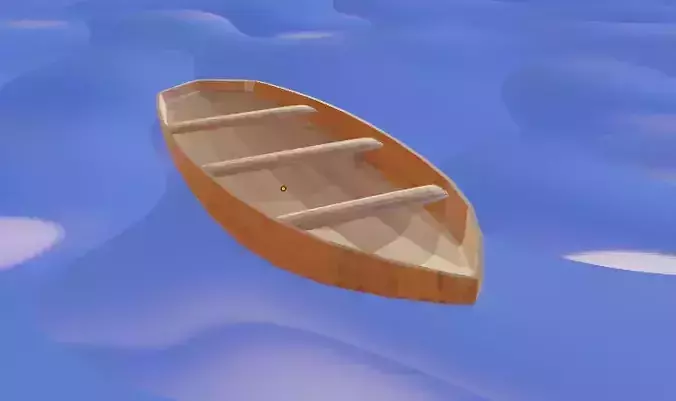 Low poly wooden boat