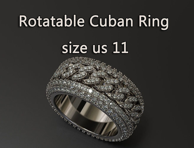 Wide Spinner Cuban Ring  Size 11 US 3D print model