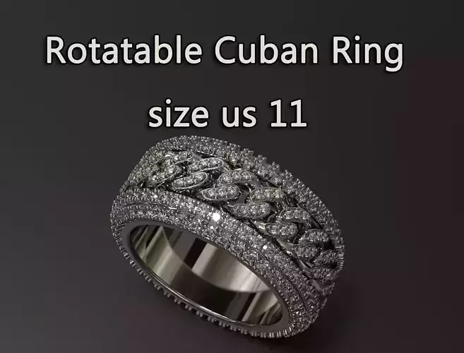 Wide Spinner Cuban Ring  Size 11 US 3D print model