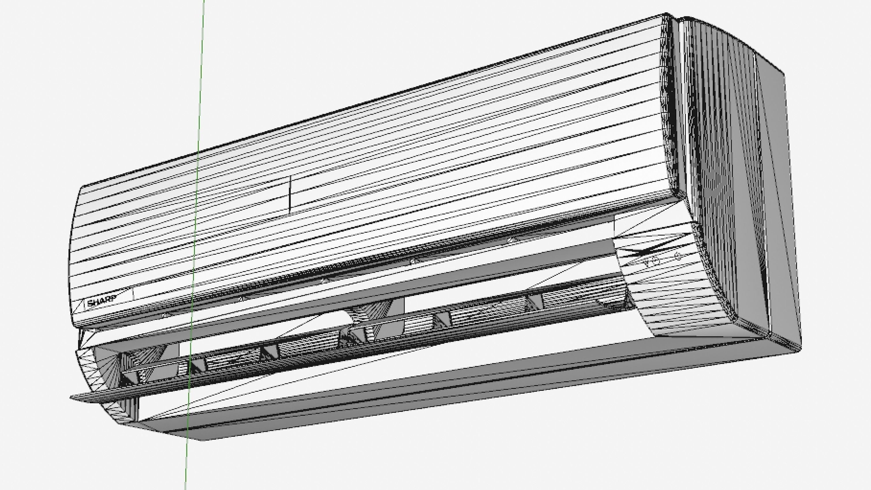 Aircon air conditioner on wall 3D model_6
