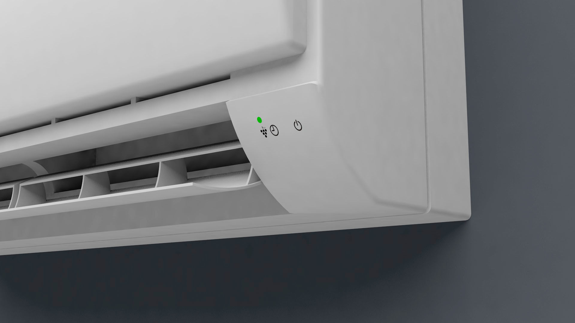 Aircon air conditioner on wall 3D model_1