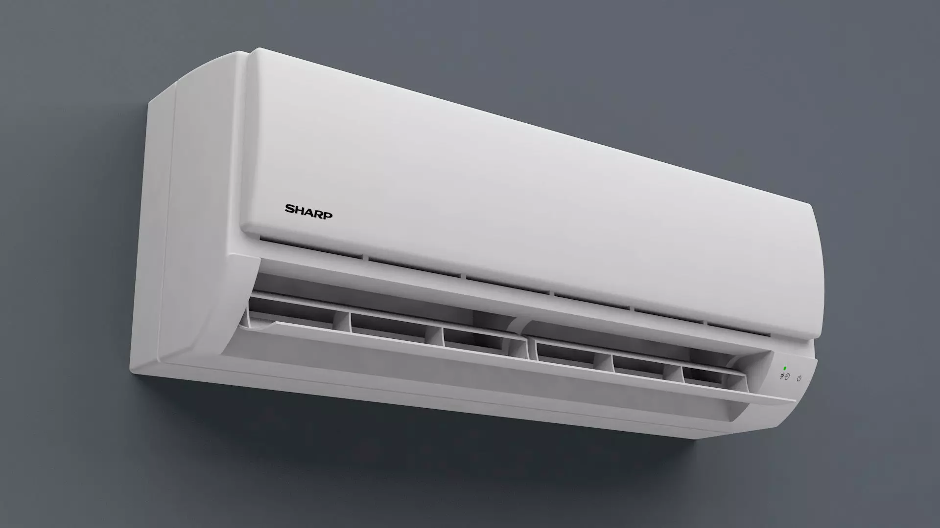 Aircon air conditioner on wall 3D model_0