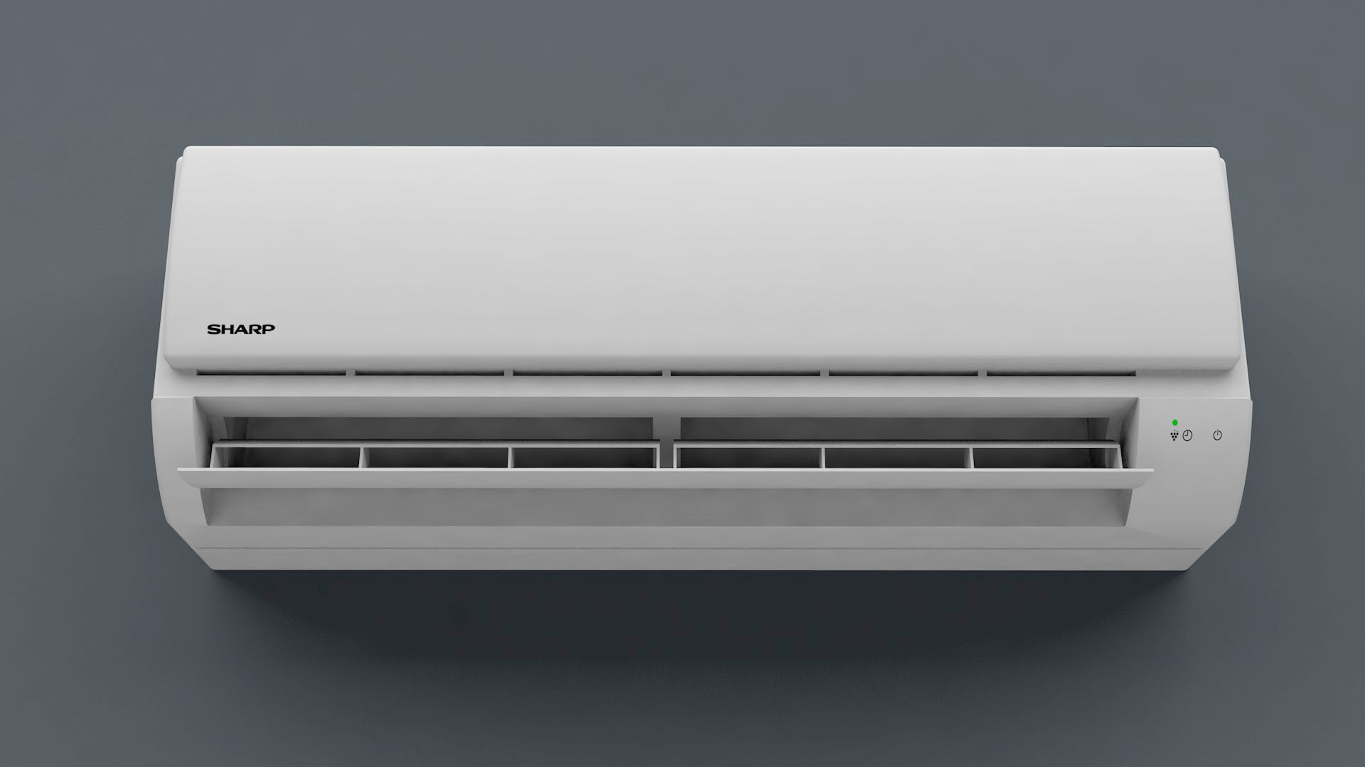 Aircon air conditioner on wall 3D model_3