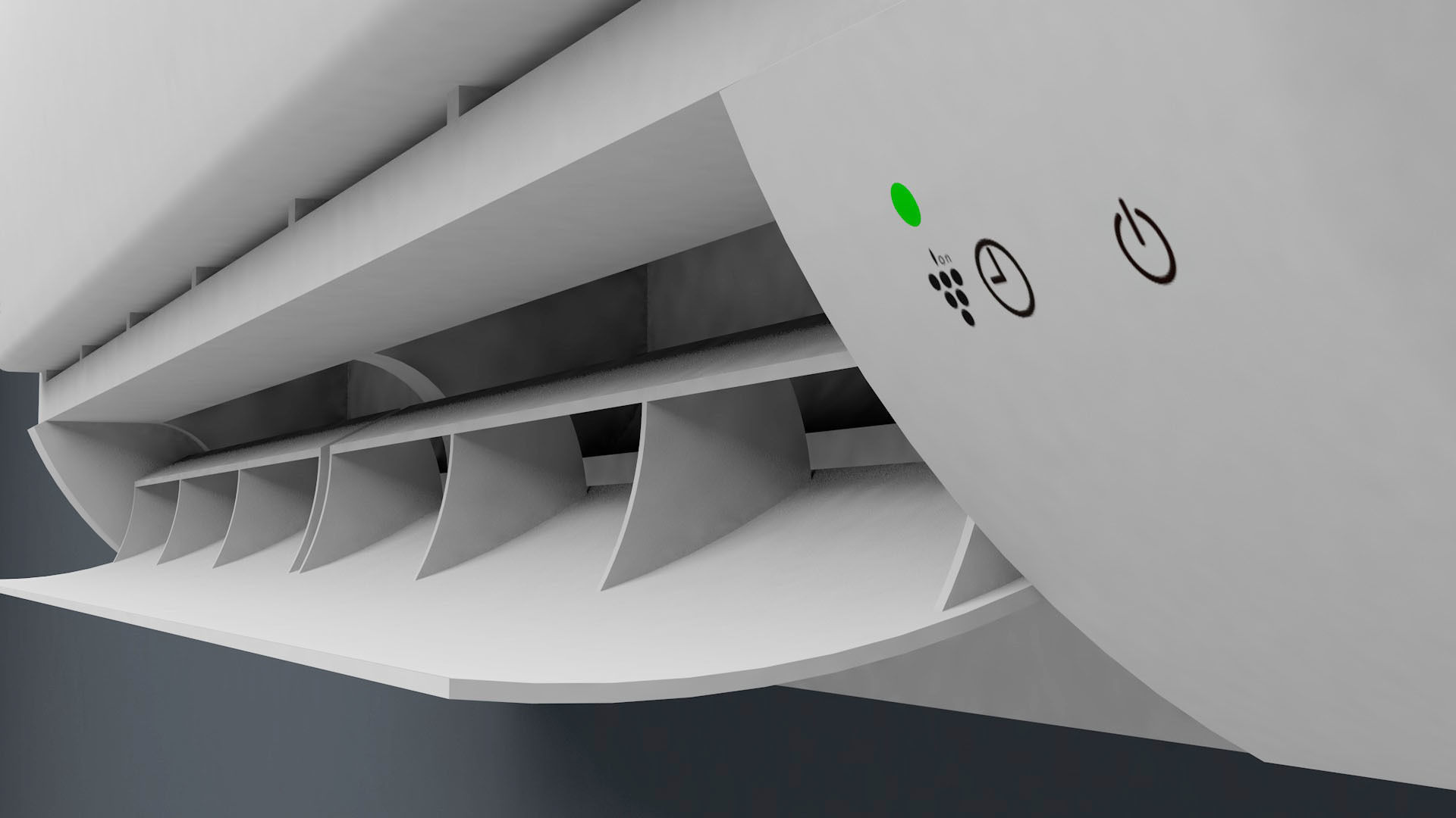 Aircon air conditioner on wall 3D model_2