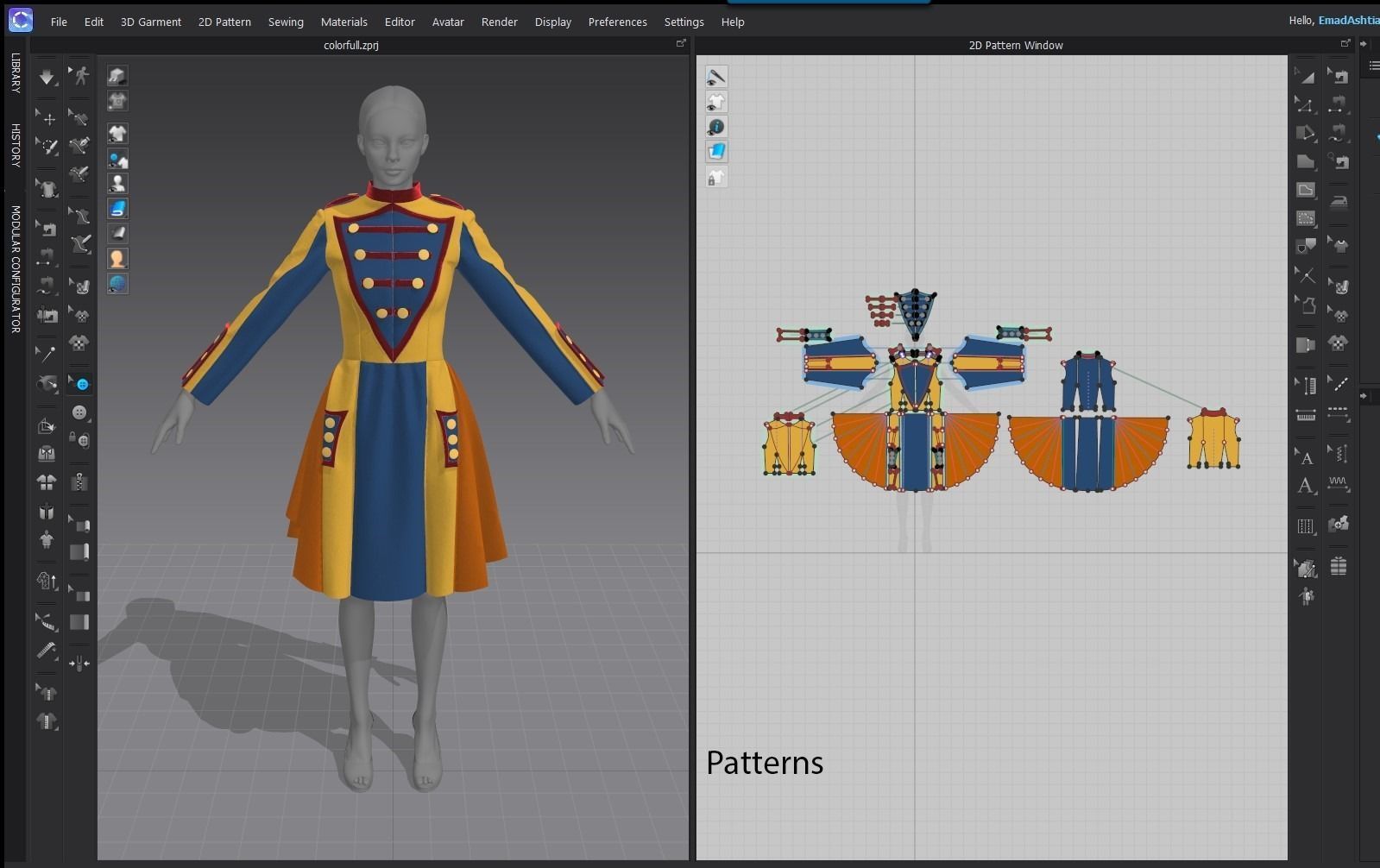 Women Colorful Overcoat 18  CLO3D ZPRJ FBX OBJ MTL 3D model_5