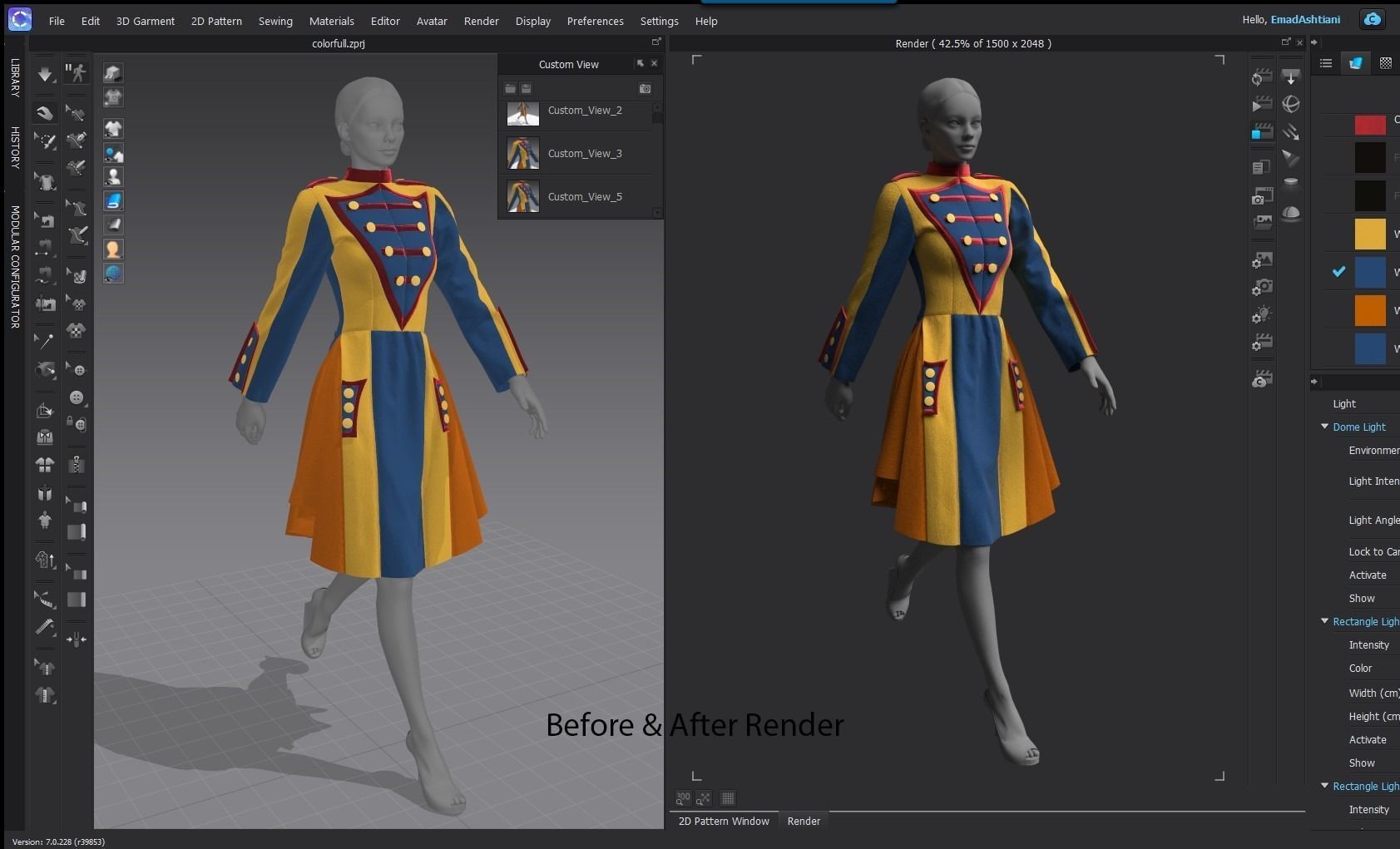 Women Colorful Overcoat 18  CLO3D ZPRJ FBX OBJ MTL 3D model_4