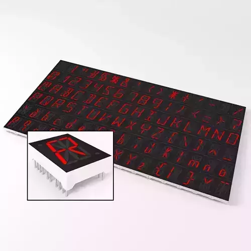 16-segment LED Display Low-poly 3D model