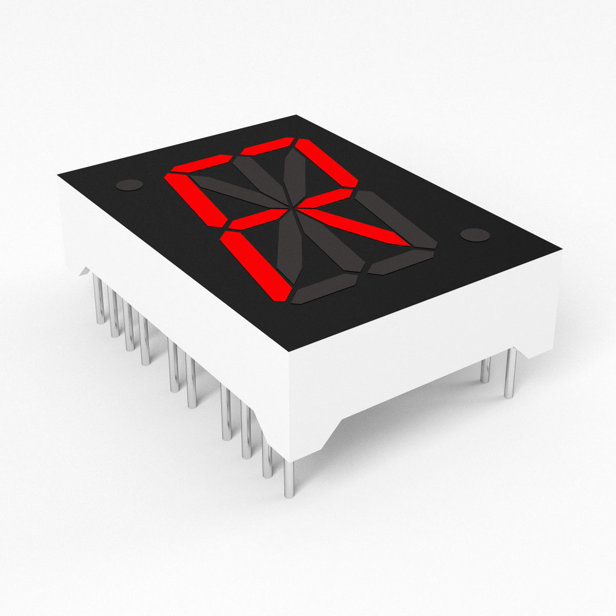 16-segment LED Display Low-poly 3D model_3