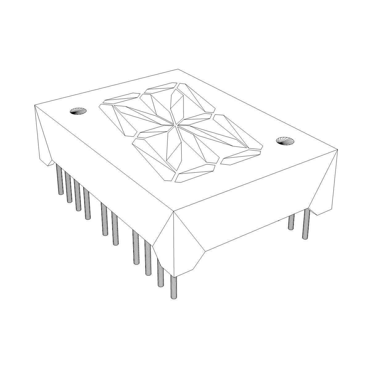 16-segment LED Display Low-poly 3D model_6