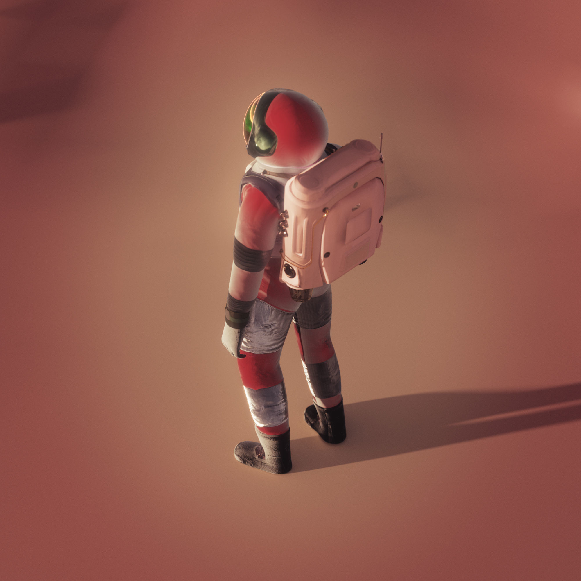 MARS astronaut rigged animated realistic with environment  Low-poly 3D model_3
