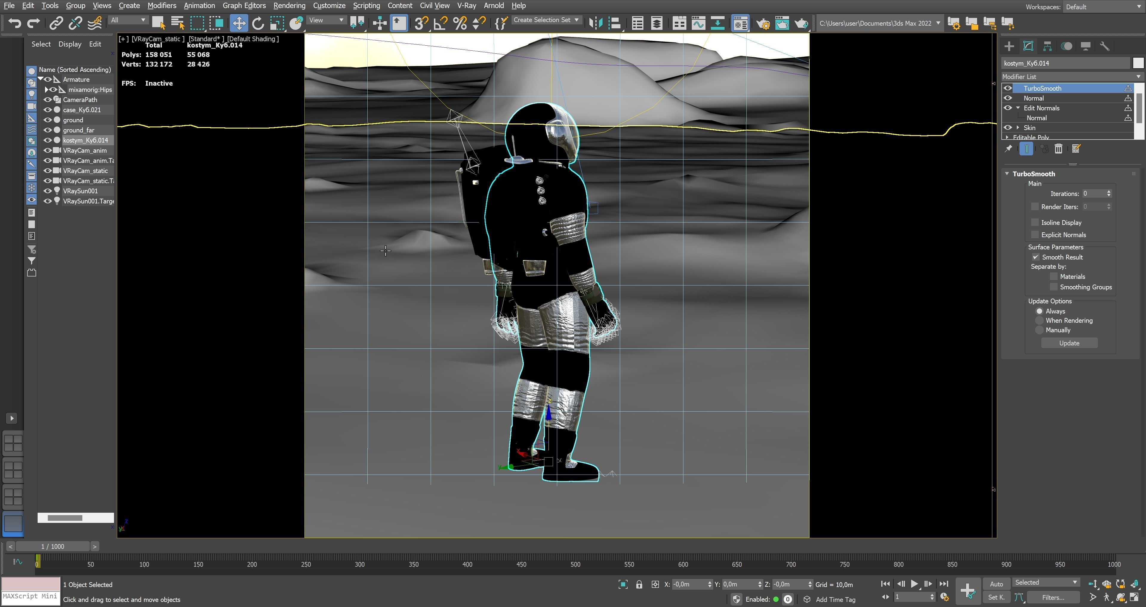 MARS astronaut rigged animated realistic with environment  Low-poly 3D model_4