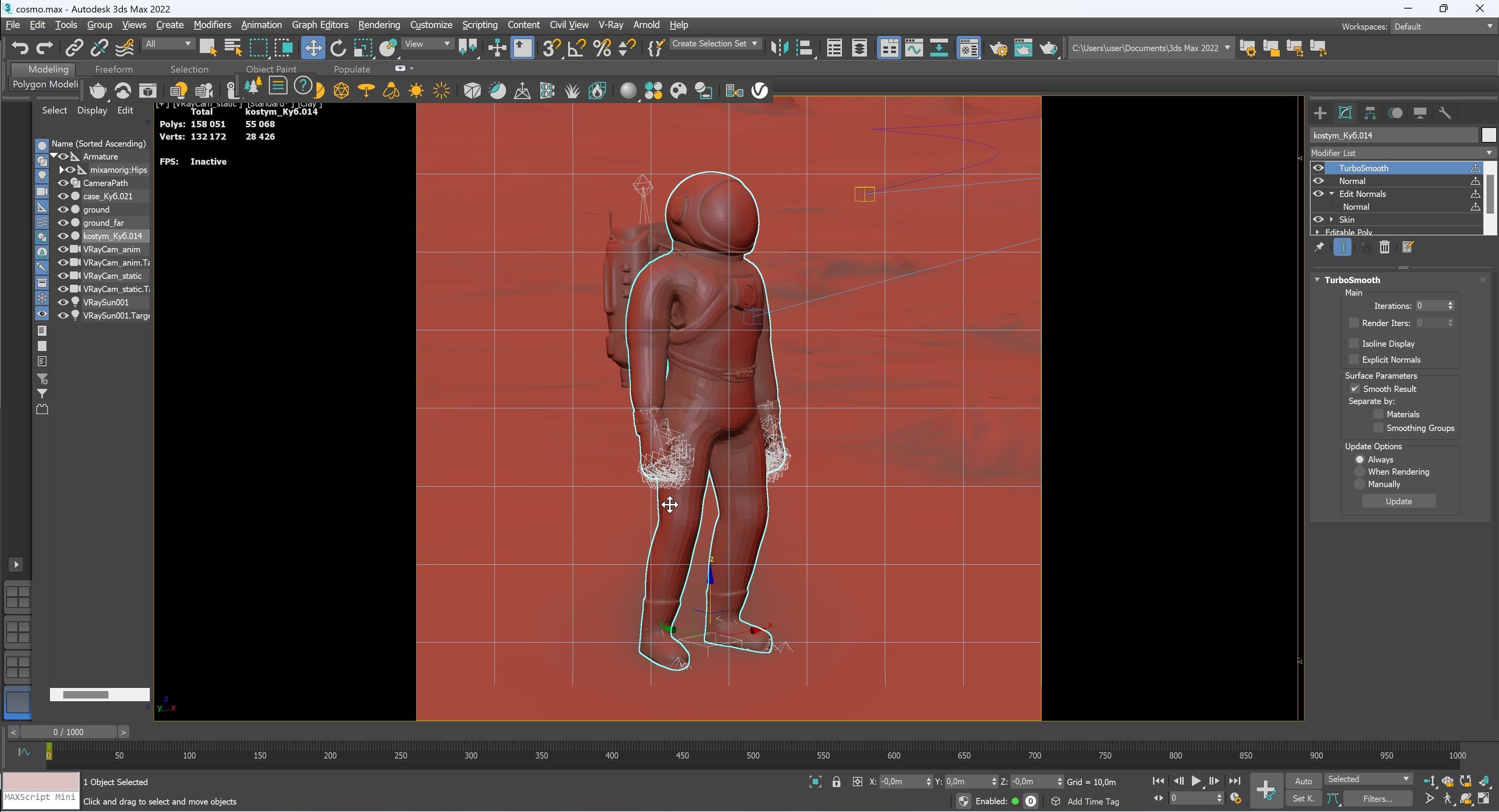 MARS astronaut rigged animated realistic with environment  Low-poly 3D model_5