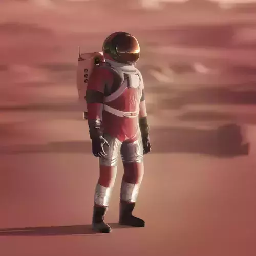 MARS astronaut rigged animated realistic with environment 