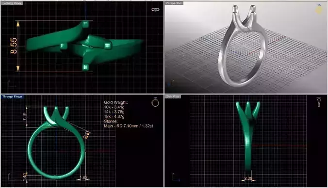 Solitaire diamond ring  STL-3DM-12 renders-on hand-3x360 video
